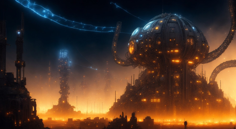 A_biomechanical_city_with_lots_of_wires_and_fir_0.jpg