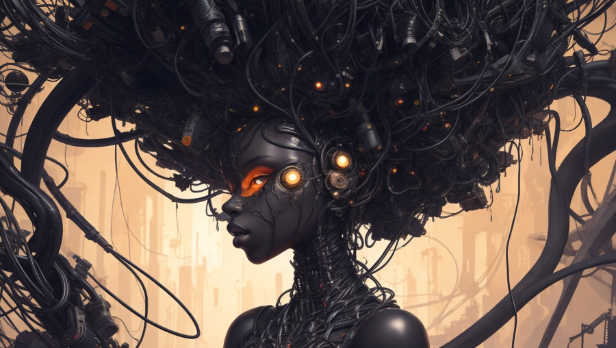 A_black_woman_with_lots_of_wires_destruction_Th_1.jpg