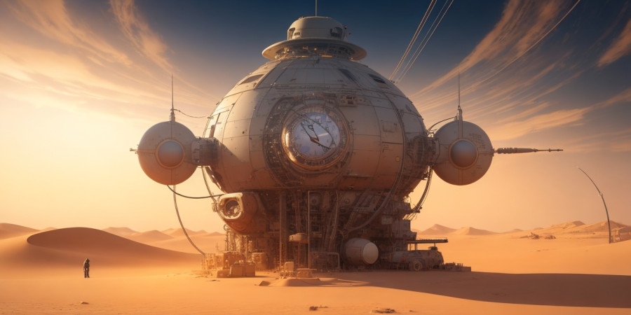 DreamShaper_v7_A_retro_futuristic_clock_with_lots_of_wires_in_0(1).jpg