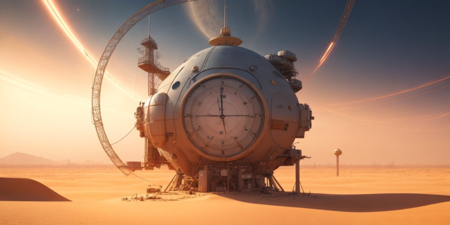 DreamShaper_v7_A_retro_futuristic_clock_with_lots_of_wires_in_1.jpg