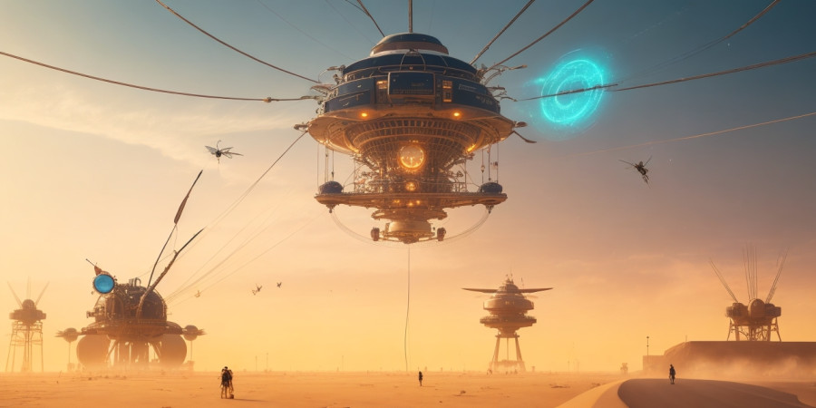 DreamShaper_v7_Insects_with_lots_of_wires_are_flying_around_a_0.jpg